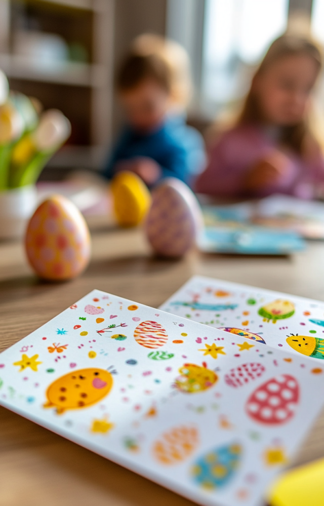 Bedruckte Osterkarten für Kinderfest